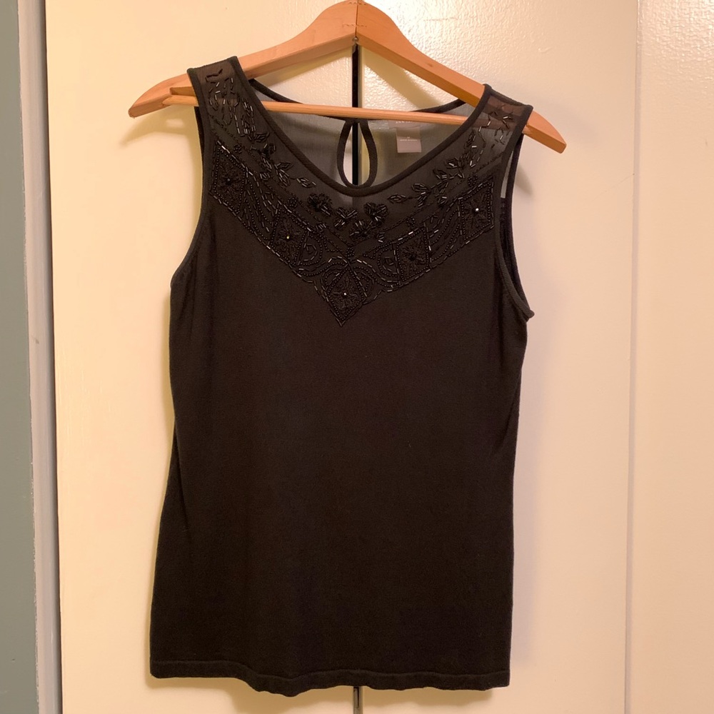 Black beaded Ann Taylor top